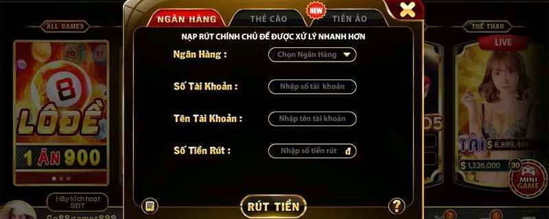 Nạp tiền rút tiền tại Vuabai9 | Giao dịch nhanh chóng & an toàn 3 Rút tiền tại Nhà cái Vuabai 9