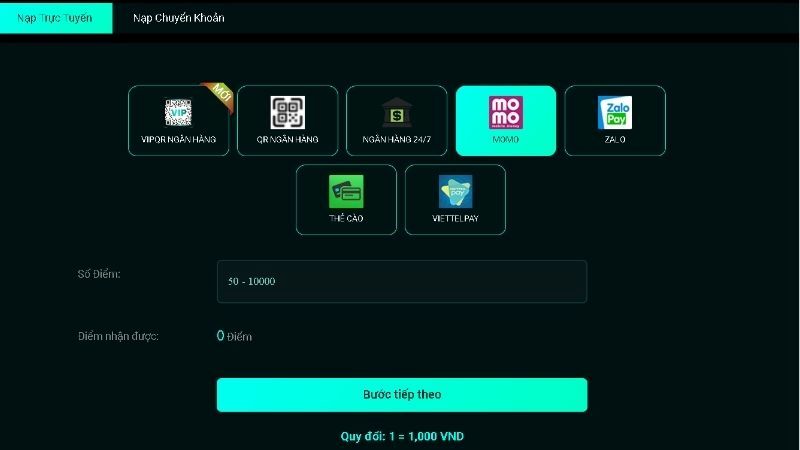 TRANG CHỦ 43 Hướng dẫn nạp tiền tại Vuabai 9